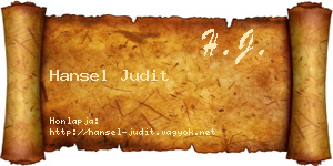 Hansel Judit névjegykártya